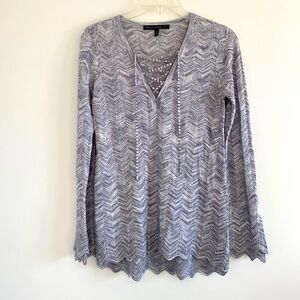 White House Black Market Women’s Shimmer Metallic Sweater